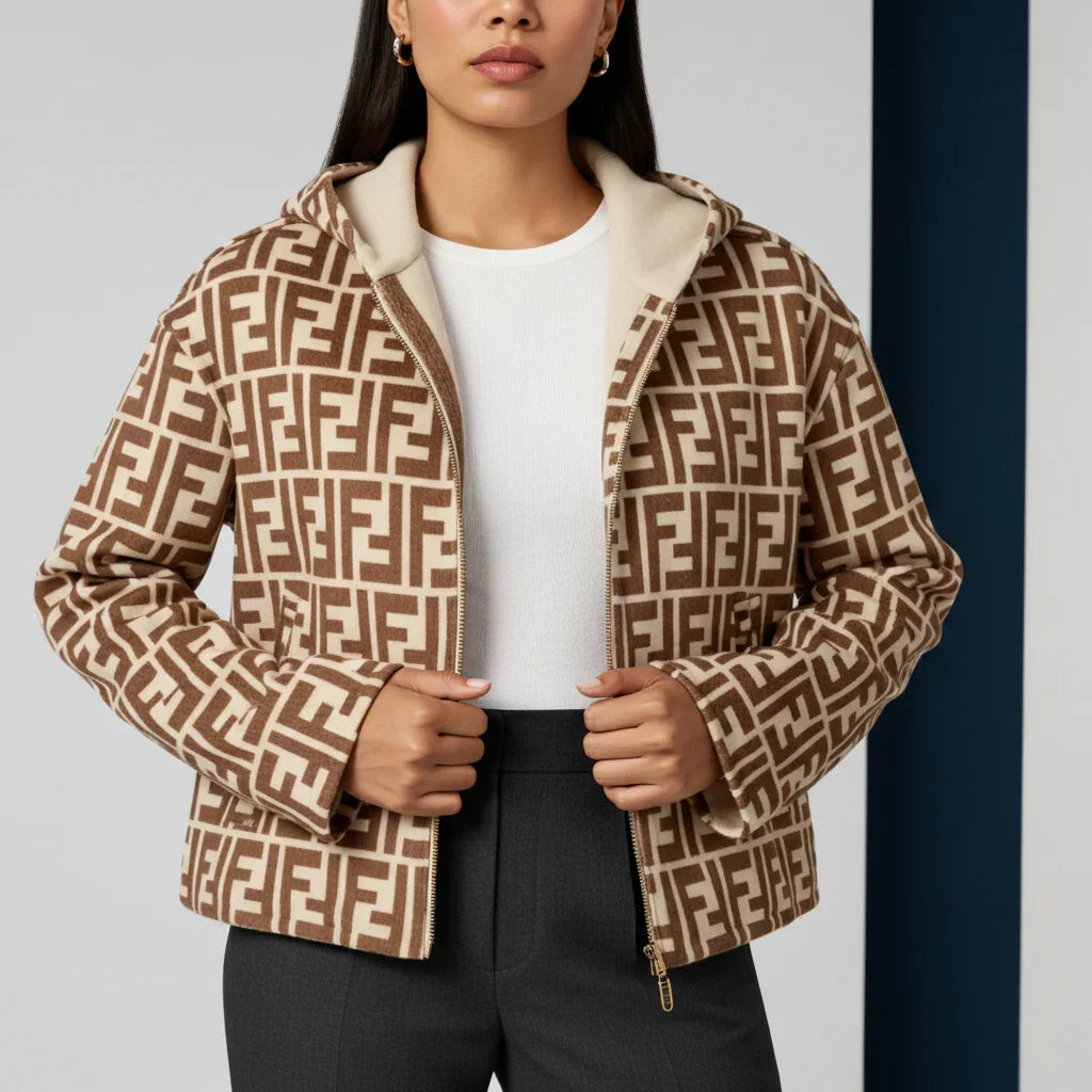 Fendi Women Double Sided Fleece Wool Jacket