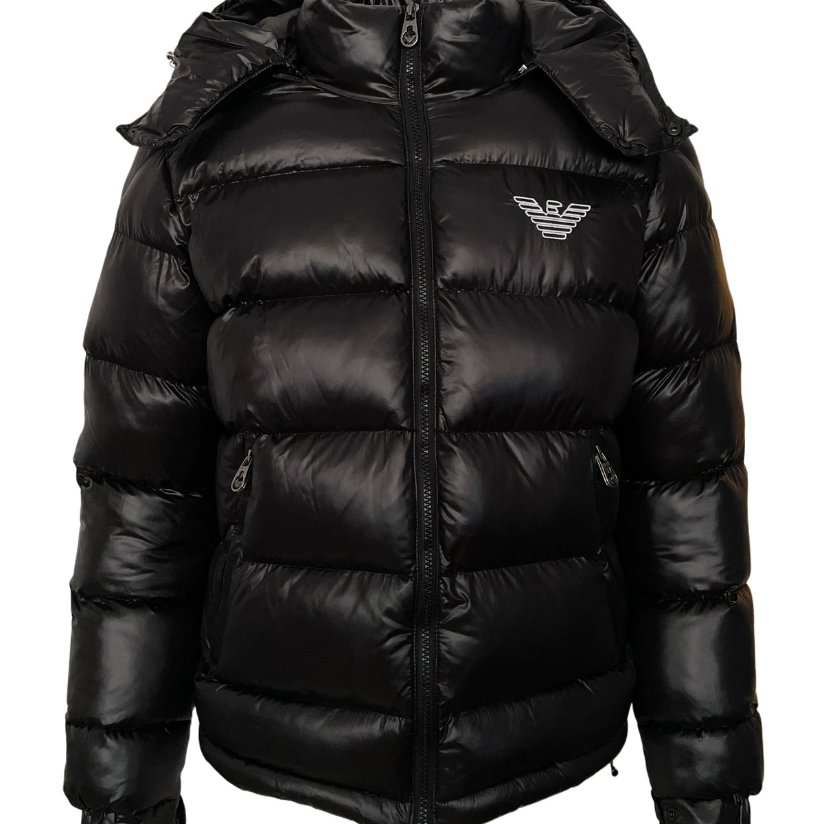 EMPORIO ARMANI ベロア ベルベット ダウンジャケット ブラック