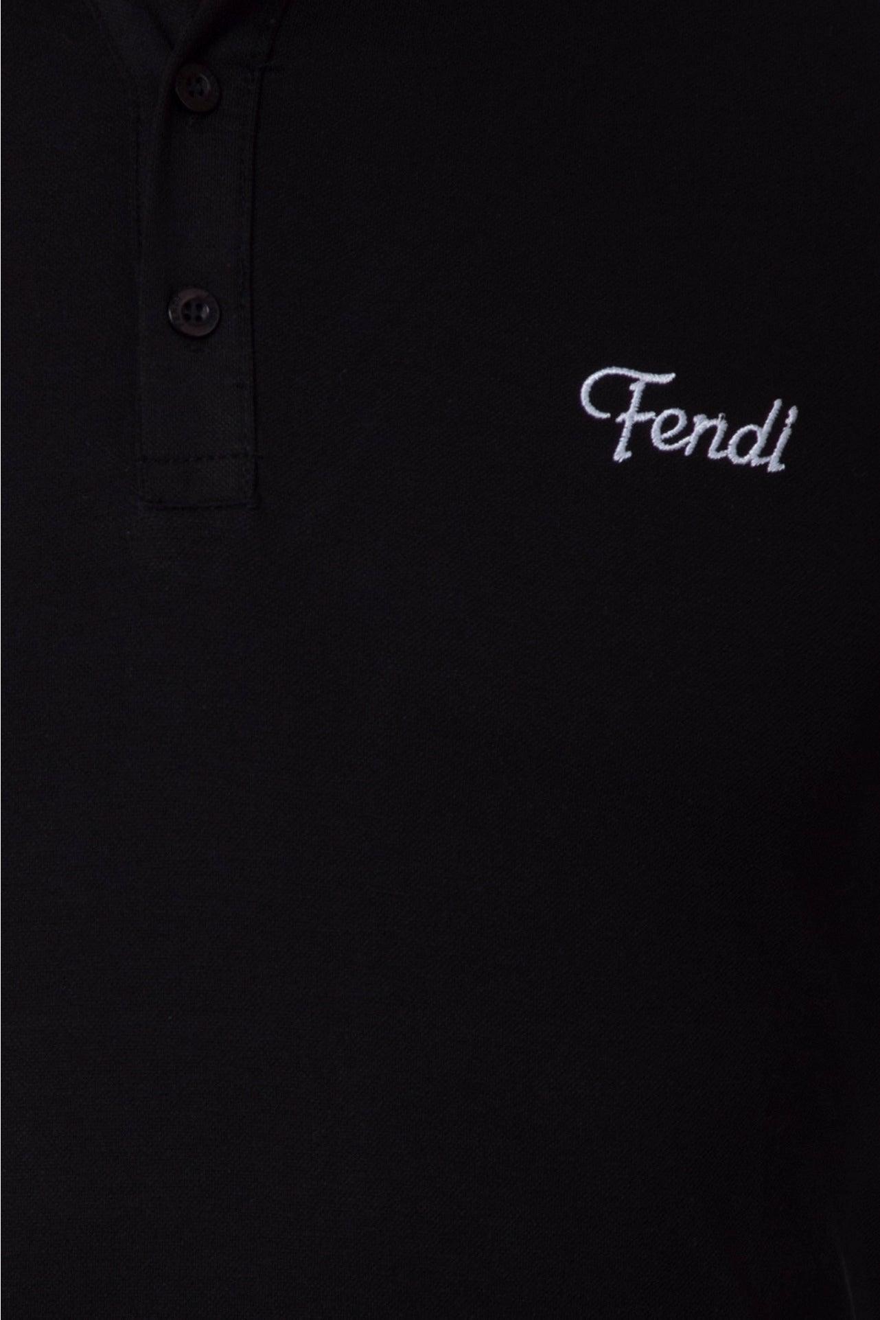 Fendi Men's Polo Shirt In Black