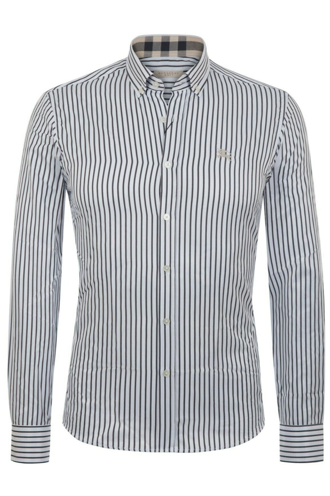Burberry Men Casual Stripe Shirt Color Gray