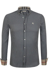 Grey Men's Burberry Casual Shirt Long Sleeve