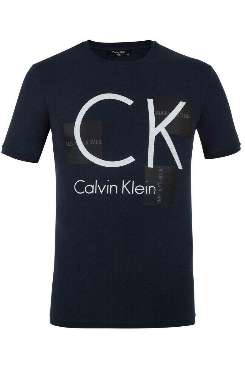 Calvin Klein Blue Men's T-Shirt 100% Cotton