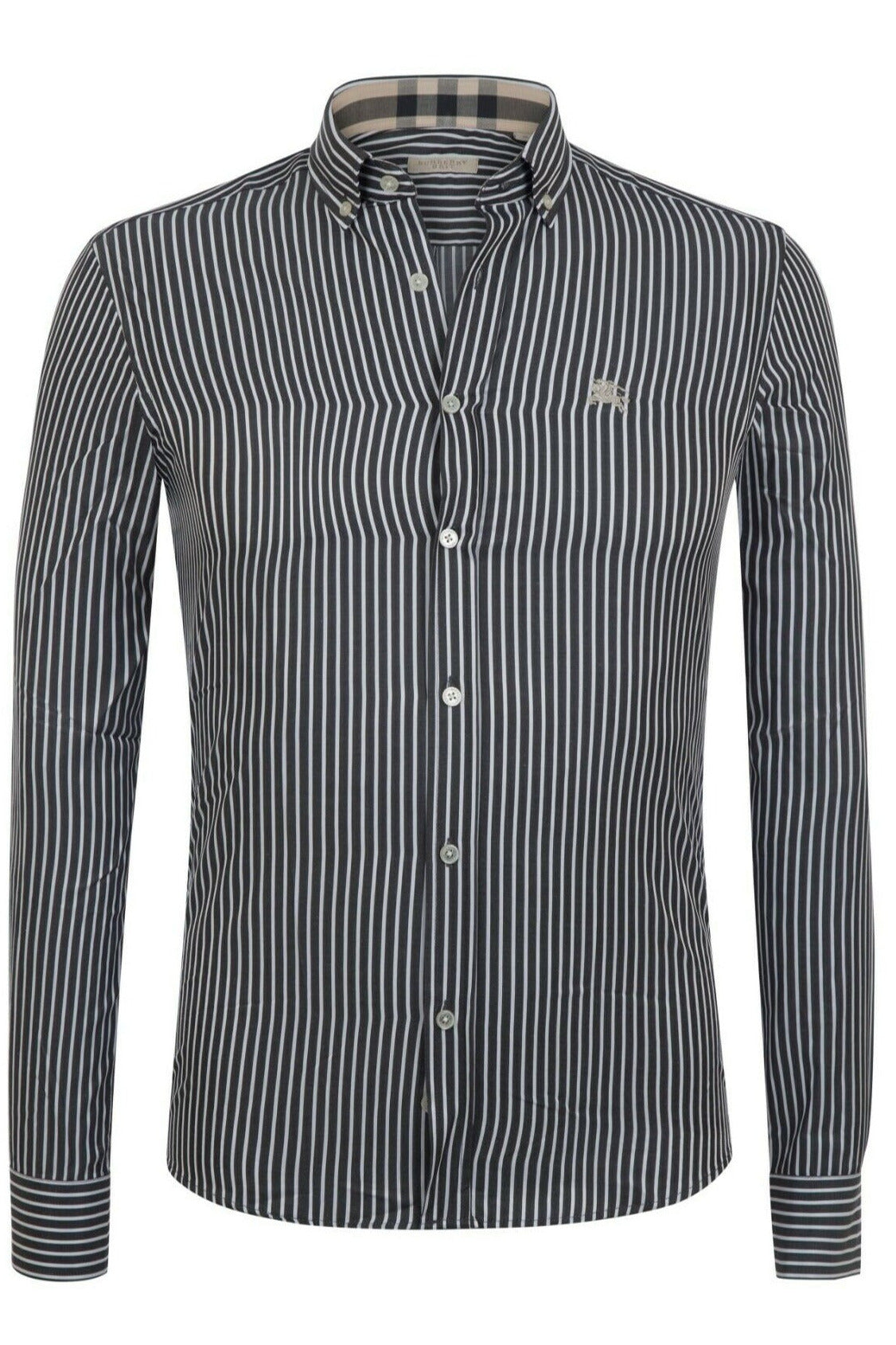 Grey Men's Burberry Casual Shirt Long Sleeve