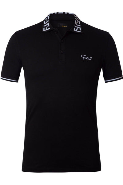 Tシャツ・カットソー FENDI Black Piquet Polo Shirt Fendi Black Piquet Polo Shirt | italist